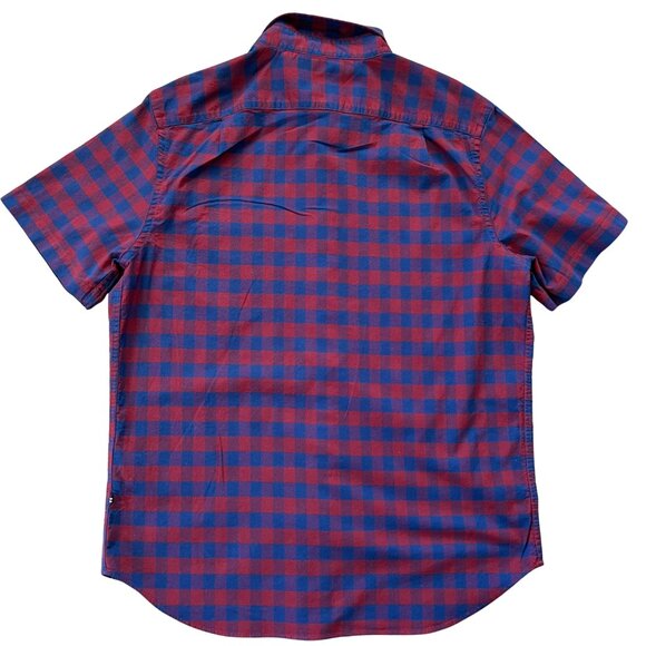 Nautica Mens Short Sleeve Button Up Shirt Gingham Size M Classic Fit - Picture 2 of 10